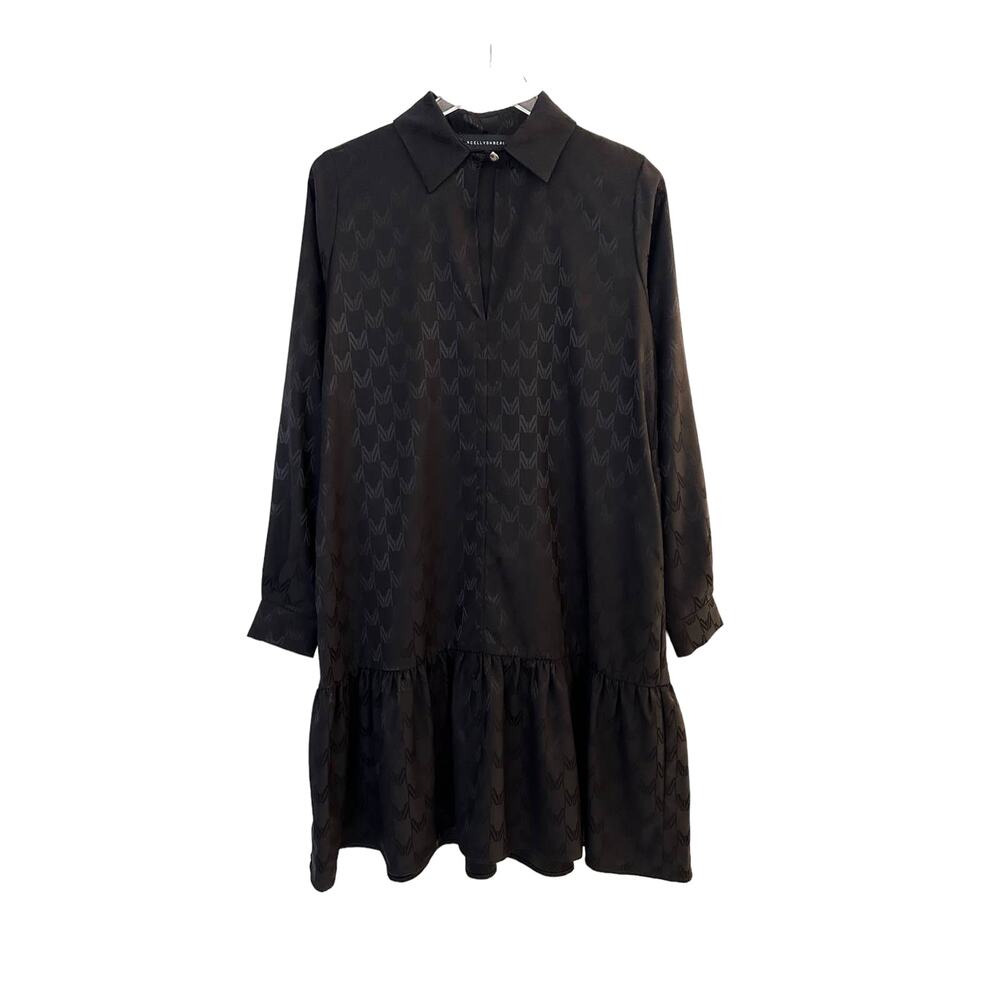 New Marcell Von Berlin Logo Printed Drop Waist Ruffle Dress